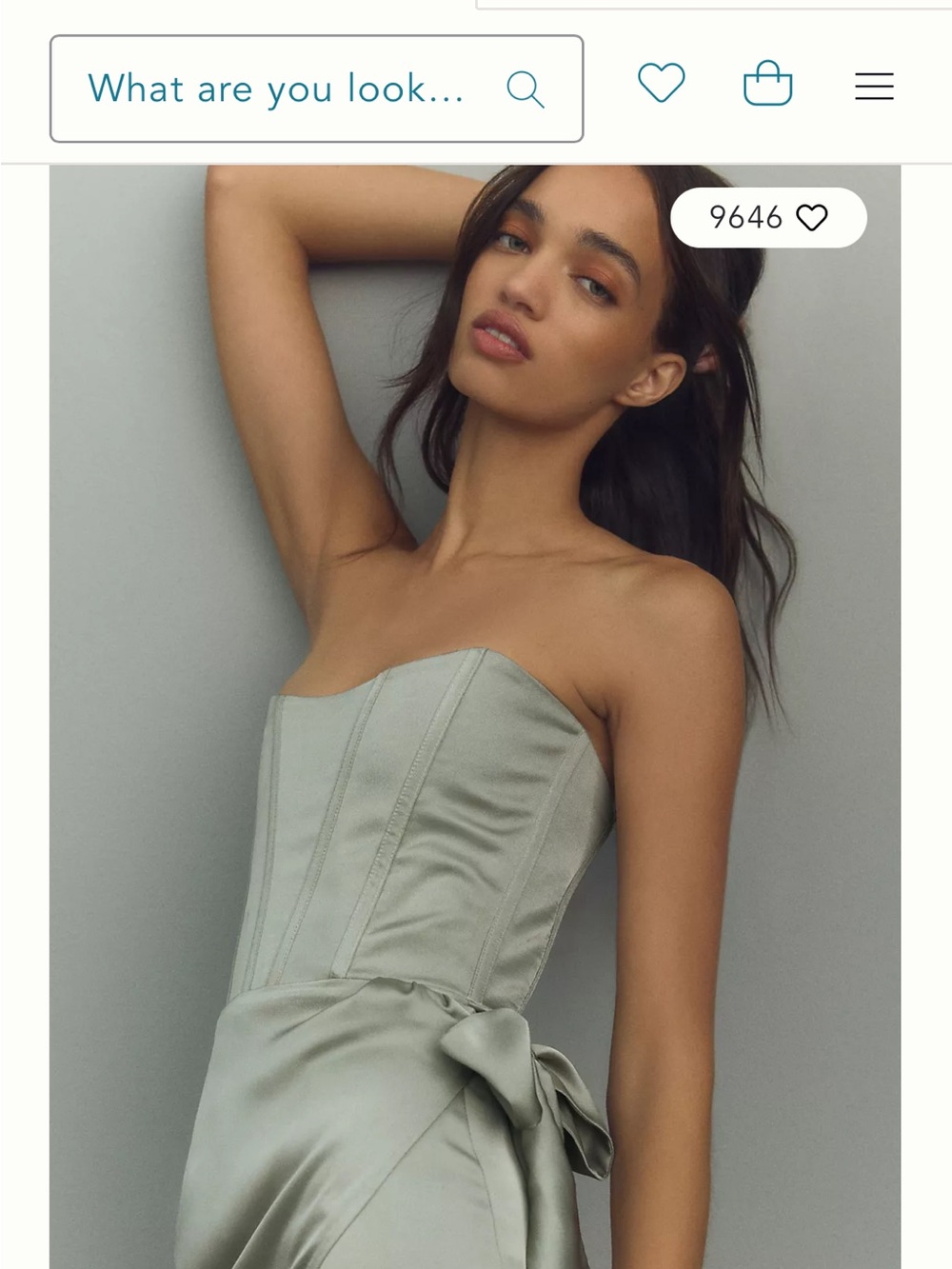 Strapless Satin Corset Dress in Sage Green
